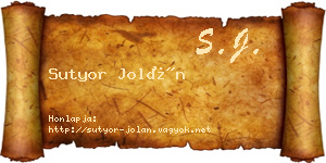 Sutyor Jolán névjegykártya