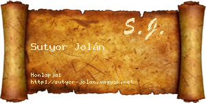 Sutyor Jolán névjegykártya